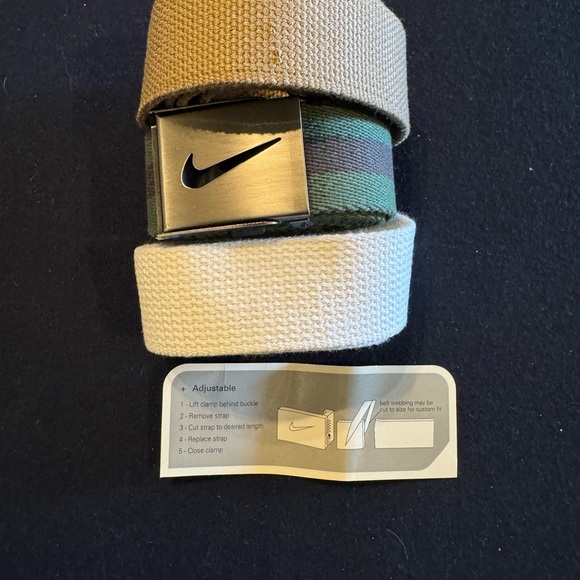 Nike Golf Men's 3PC Web Belt Set - Khaki, Green, White OS NWOT - Picture 10 of 10